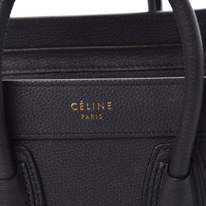 Celine Drummed Calfskin Nano Luggage Navy Blue 6 of 11