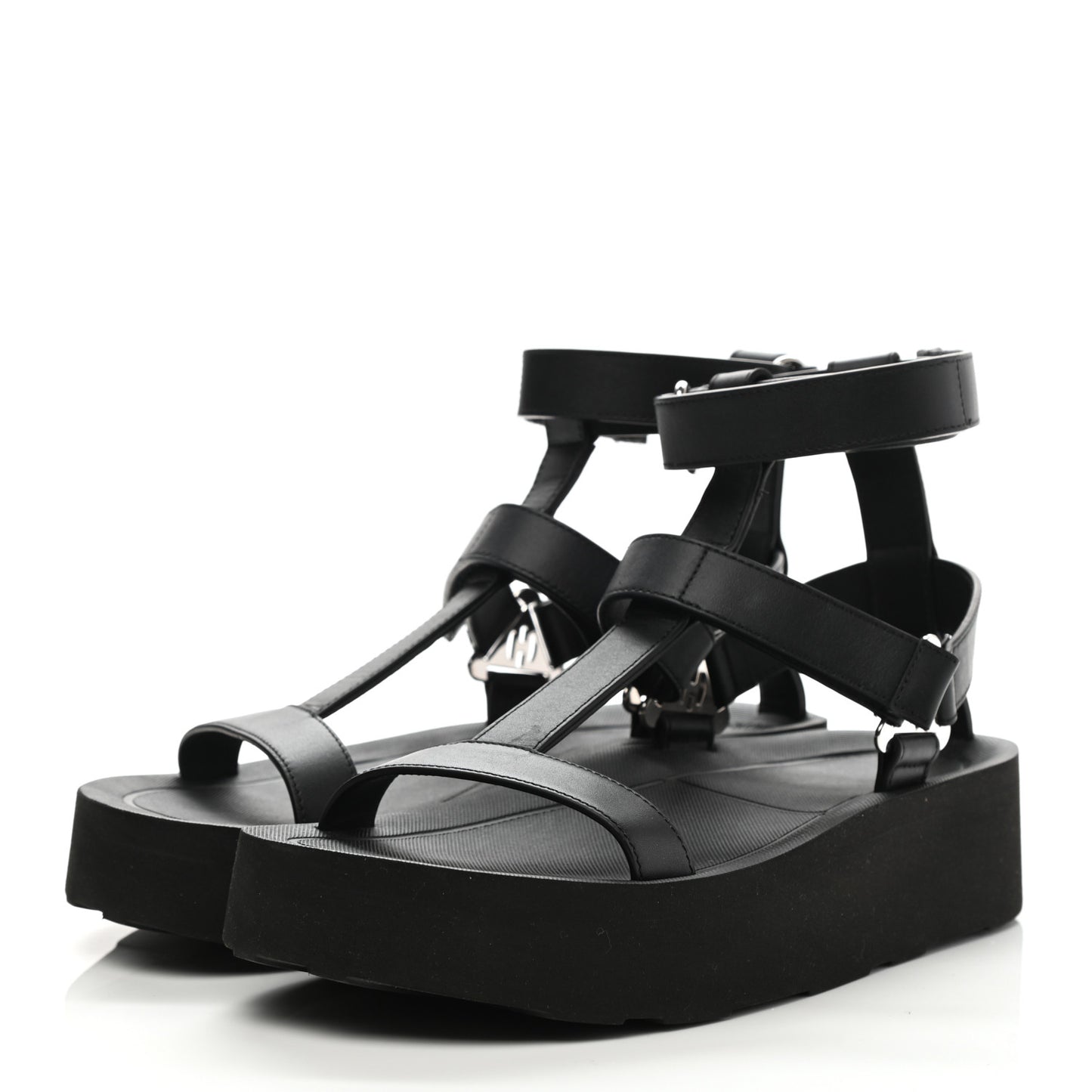 Calfskin Womens Enid Sandals 37 Black