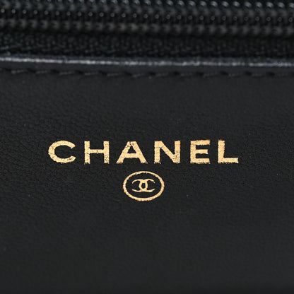 Chanel Lambskin Micro Quilted Wallet On Chain WOC Black 6 of 10