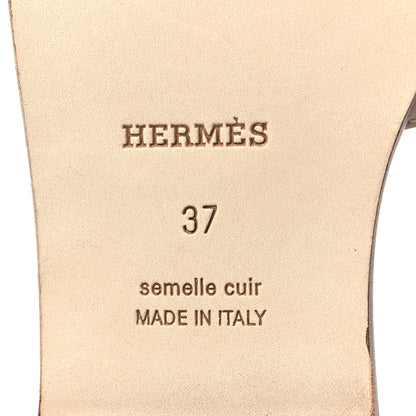 Hermes Box Calfskin Oran Sandals 37 Bois De Santal 6 of 8