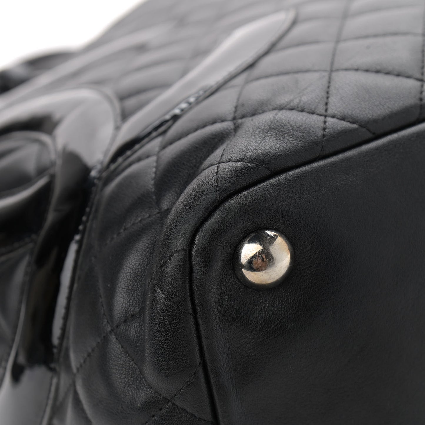 Calfskin Quilted Large Cambon Tote Black