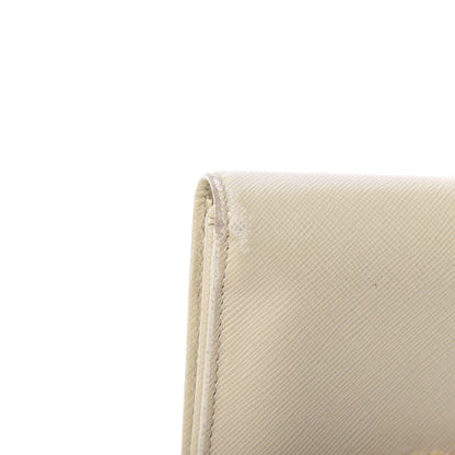 Prada Saffiano Metal Bi-Fold Wallet Cera 7 of 9