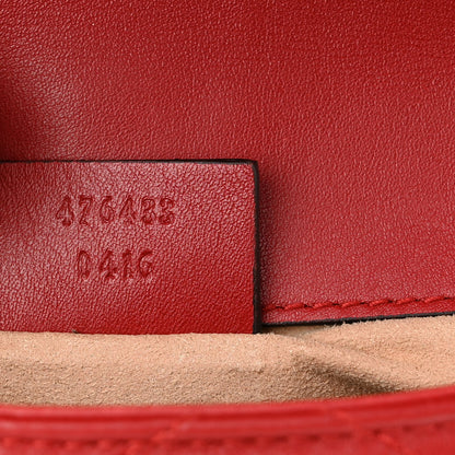 Gucci Calfskin Matelasse Super Mini GG Marmont Shoulder Bag Hibiscus Red 7 of 10