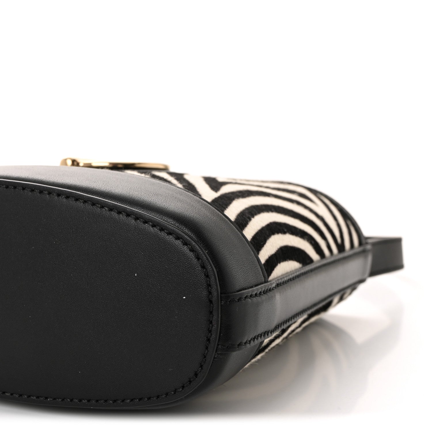 Gucci Calf Hair Calfskin Zebra Print Gucci 73 Mini Bucket Bag Black White 9 of 9