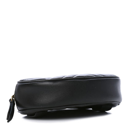 Gucci Calfskin Matelasse GG Marmont Belt Bag 75 30 Black 3 of 4