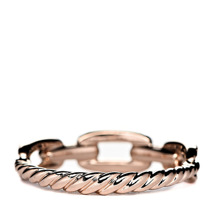 David Yurman 18K Rose Gold Diamond 4.5mm Stax Single Row Chain Link Ring 51 5.75 2 of 3