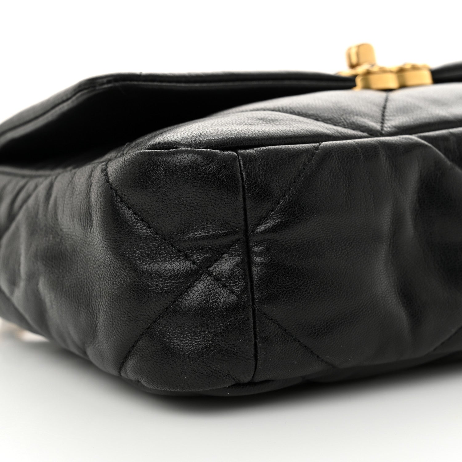 Chanel Shiny Goatskin Quilted Medium Chanel 19 Flap Black 9 of 12