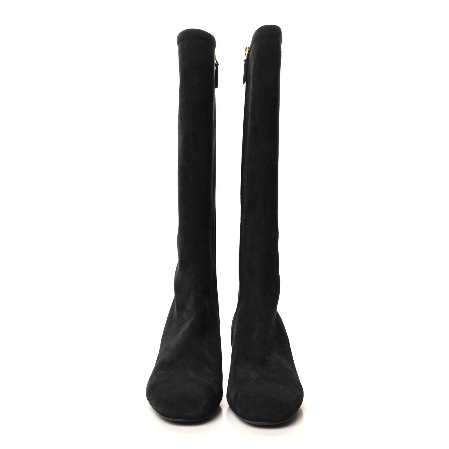 Valentino Garavani Suede VLogo Knee High 45mm Boots 40 Black 2 of 7