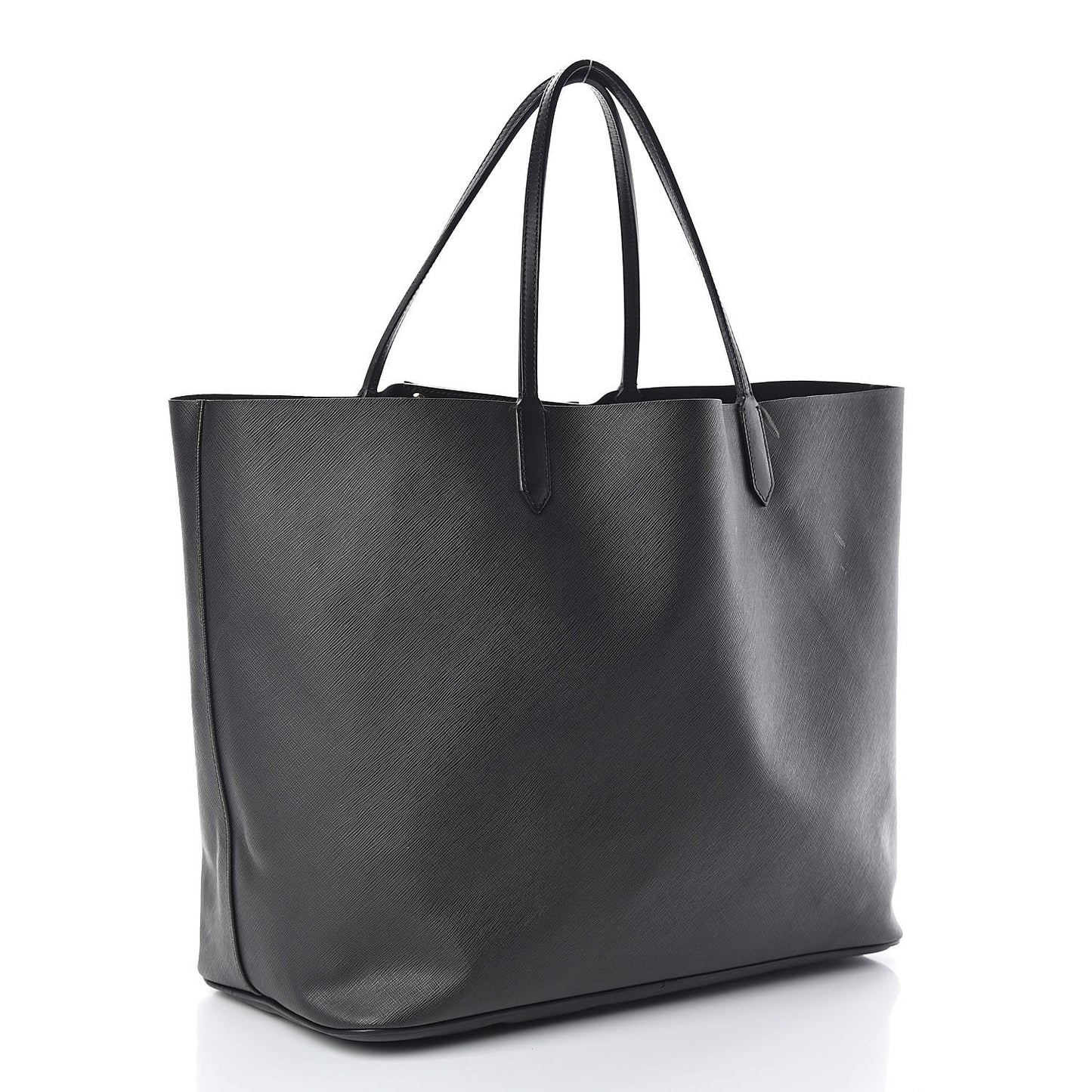 Textured Coated Canvas Bambi Print Large Antigona Tote Black