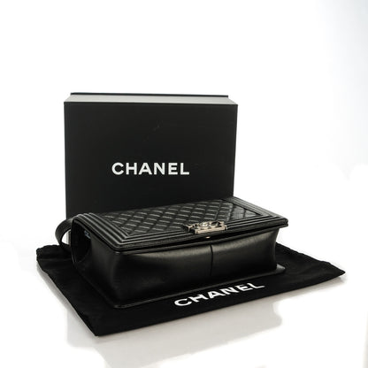 Chanel Metallic Calfskin Quilted New Medium Boy Flap Black 4 of 8