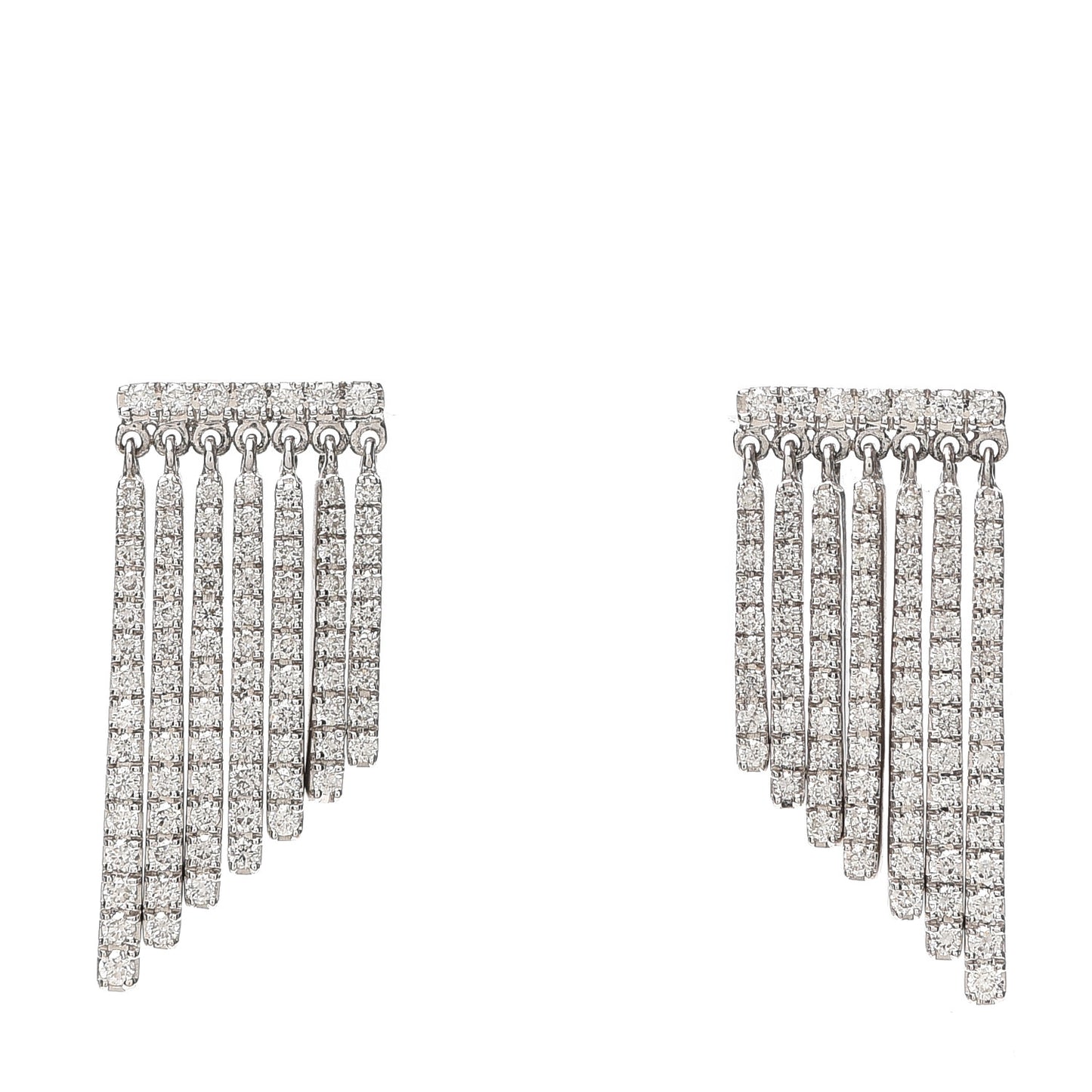 18K White Gold Diamond Daria Fringe Earrings