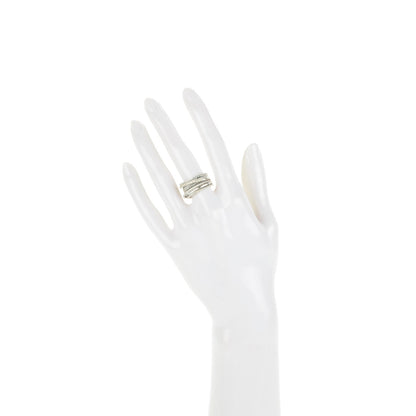 David Yurman Sterling Silver Diamond 11mm Wide Crossover Cable Ring 51.5 6 2 of 4