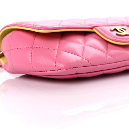 Chanel Lambskin Quilted Glasses Case With Chain Pink Yellow 8 of 11