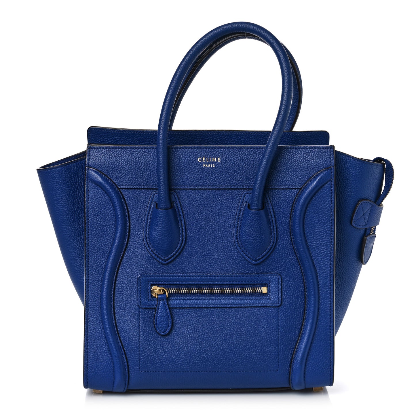 Drummed Calfskin Micro Luggage Indigo