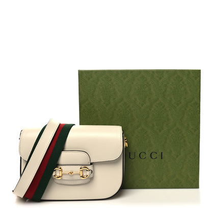 Gucci Azalea Calfskin Web Mini Horsebit 1955 Shoulder Bag Mystic White 11 of 11