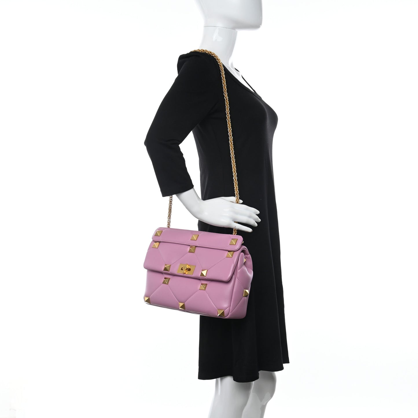 Nappa Large Roman Stud Shoulder Bag Giacinto