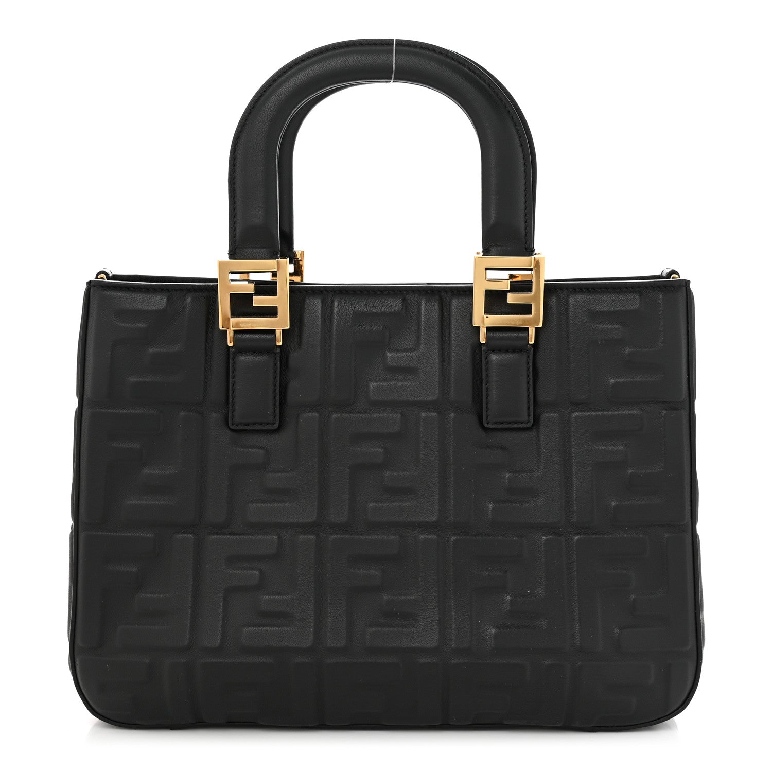 Fendi Nappa FF 1974 Embossed Small FF Tote Black 1 of 11