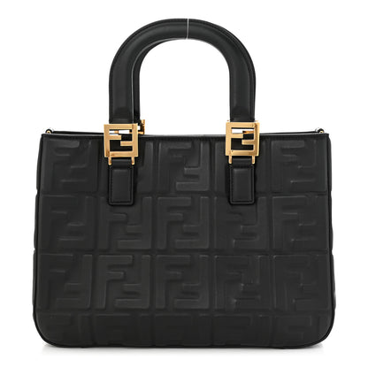 Fendi Nappa FF 1974 Embossed Small FF Tote Black 1 of 11