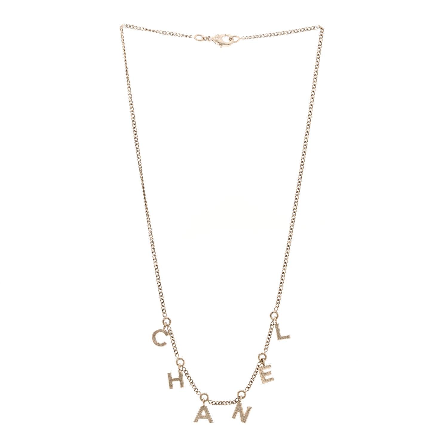 Chanel Logo Necklace Gold 3 of 4