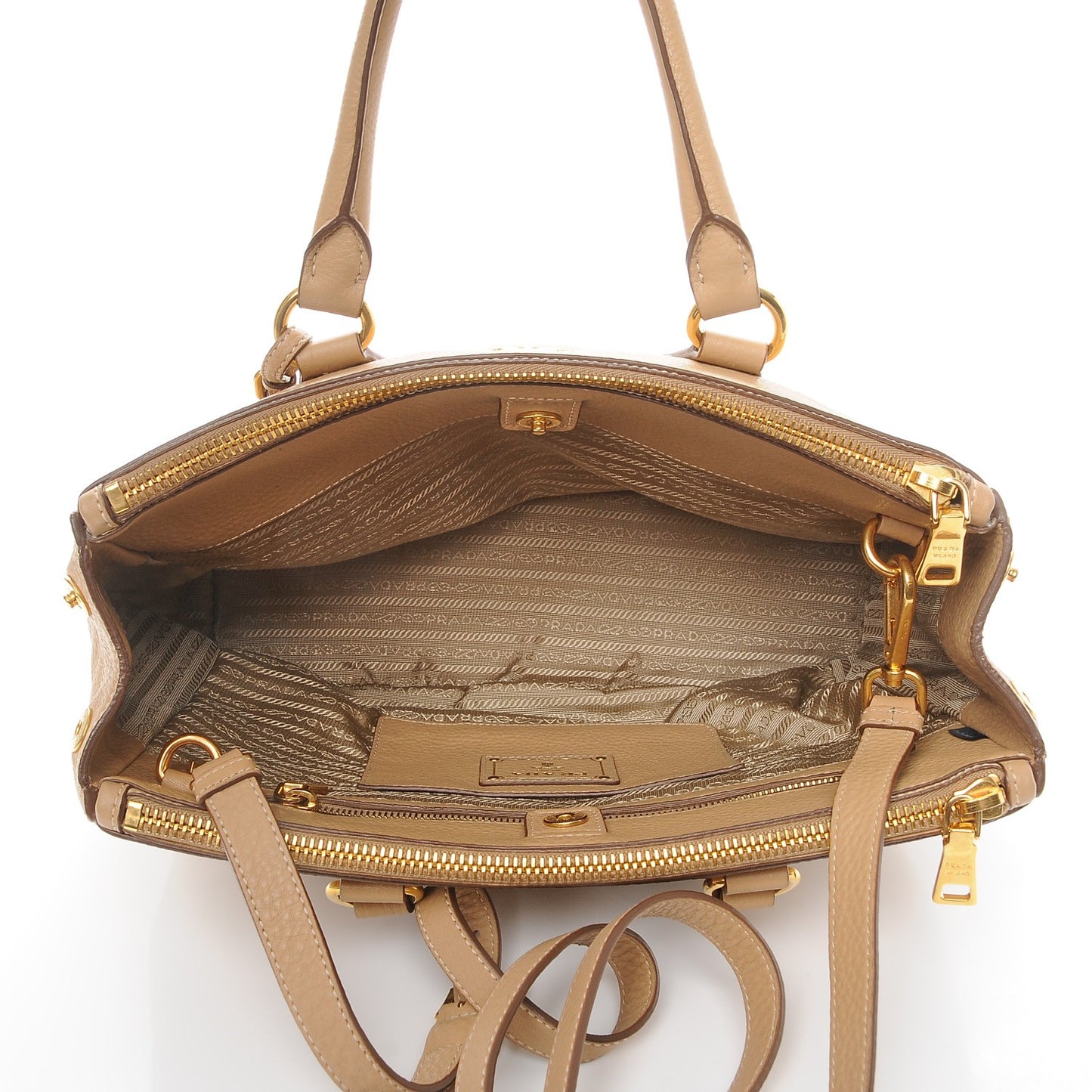 Vitello Daino Large Double Zip Tote Sughero