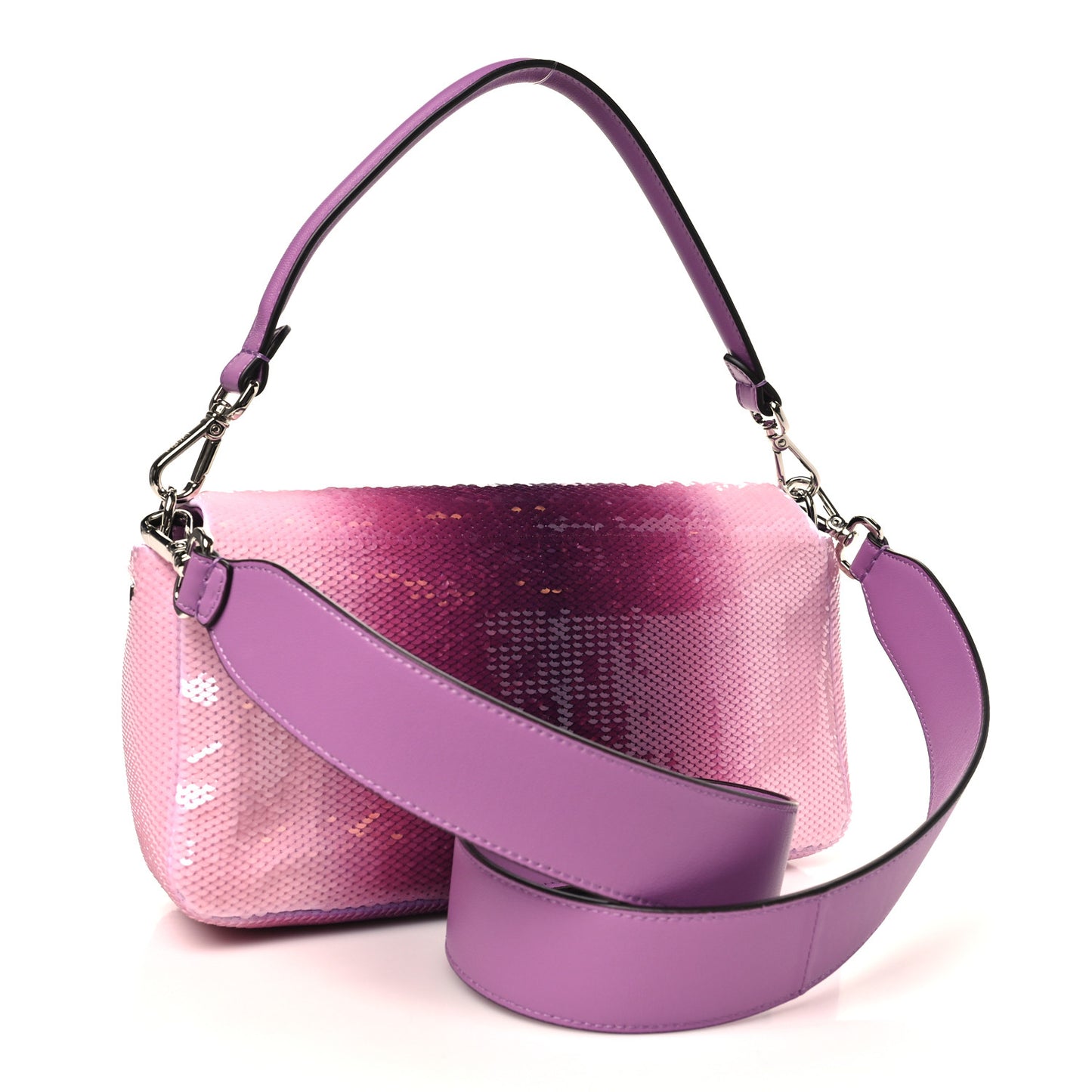X SARAH JESSICA PARKER Sequin Paillettes Nappa Without Buckle Ricamo Baguette Viola