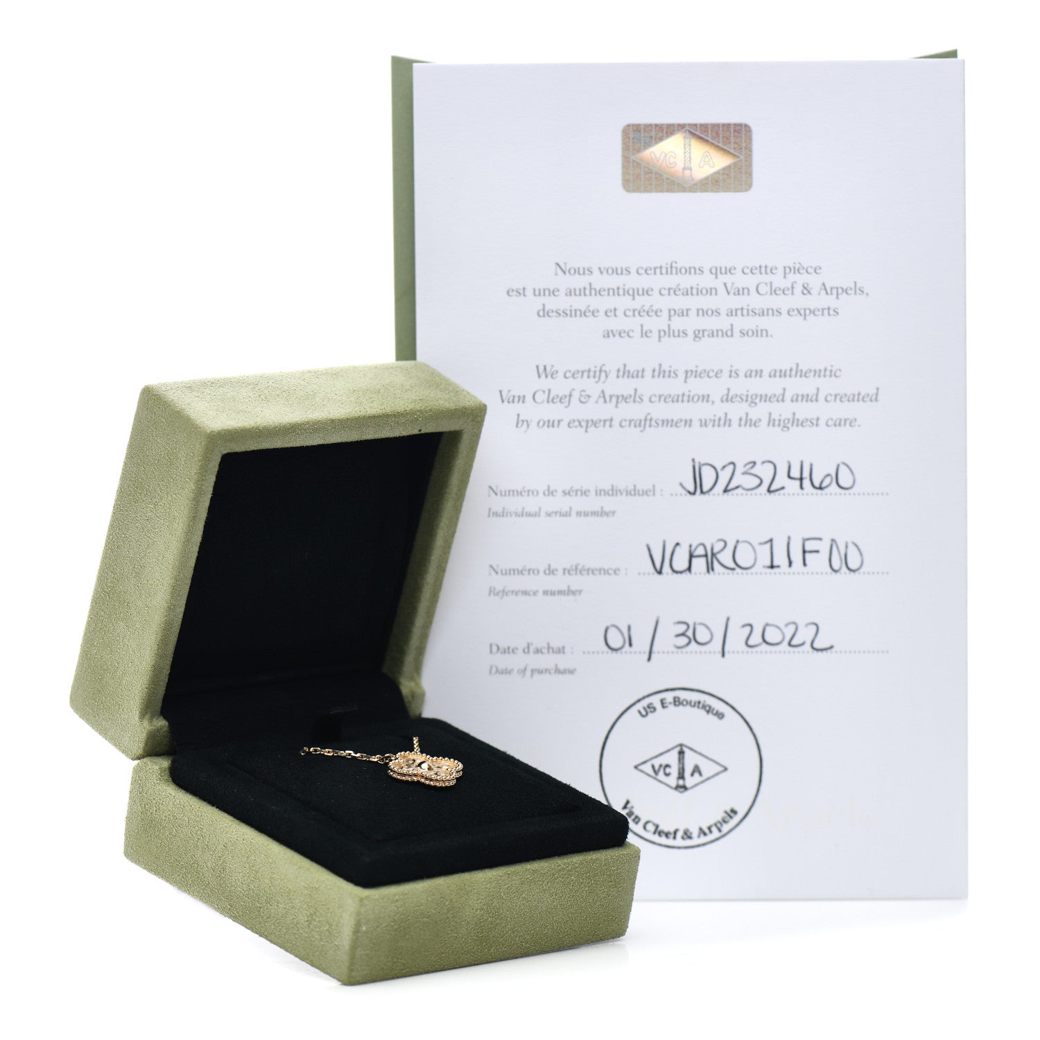 Van Cleef & Arpels 18K Yellow Gold Vintage Alhambra Pendant Necklace 5 of 5
