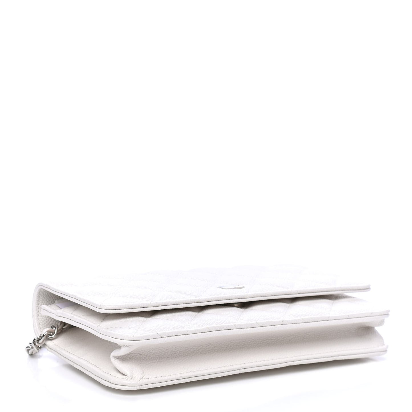 Caviar Quilted Wallet On Chain WOC White