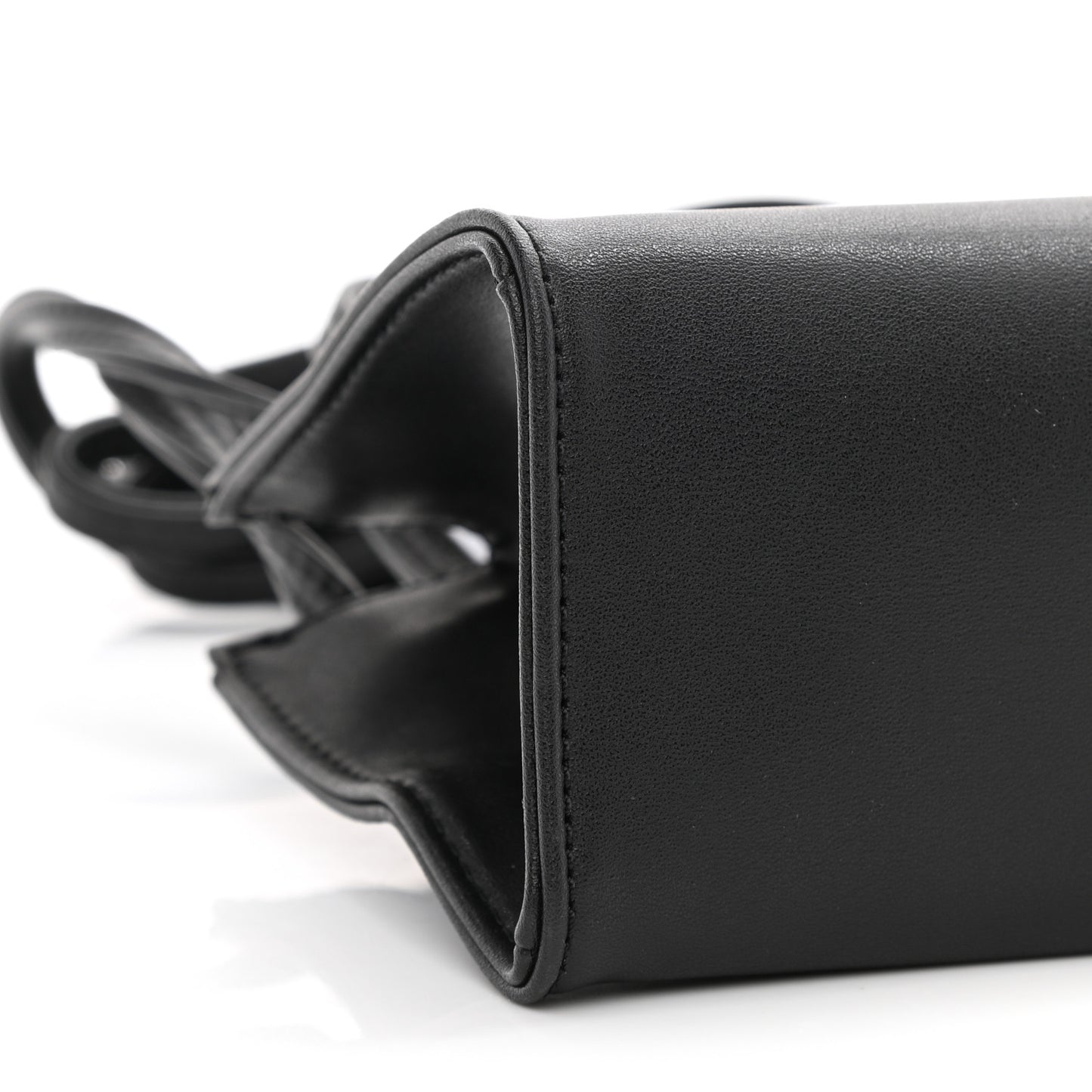 Vegan Leather Small Shopping Bag Black