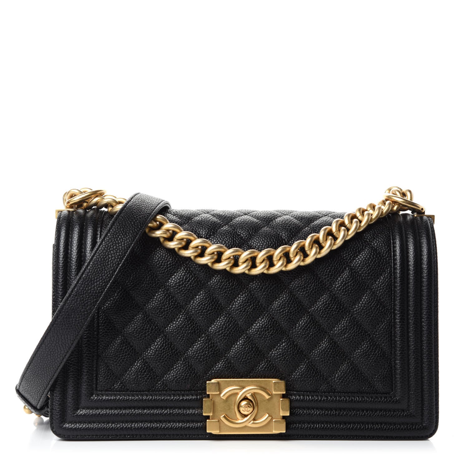 Chanel Caviar Quilted Medium Boy Flap Black 1 of 12