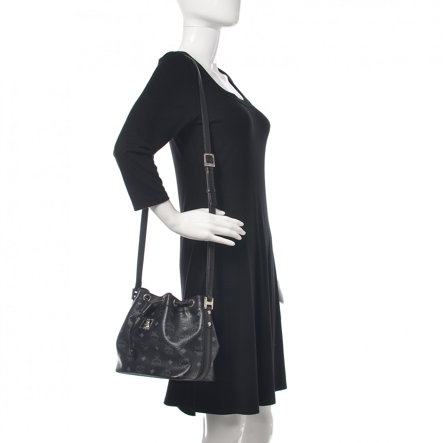 Visetos Essential Drawstring Bucket Bag Black