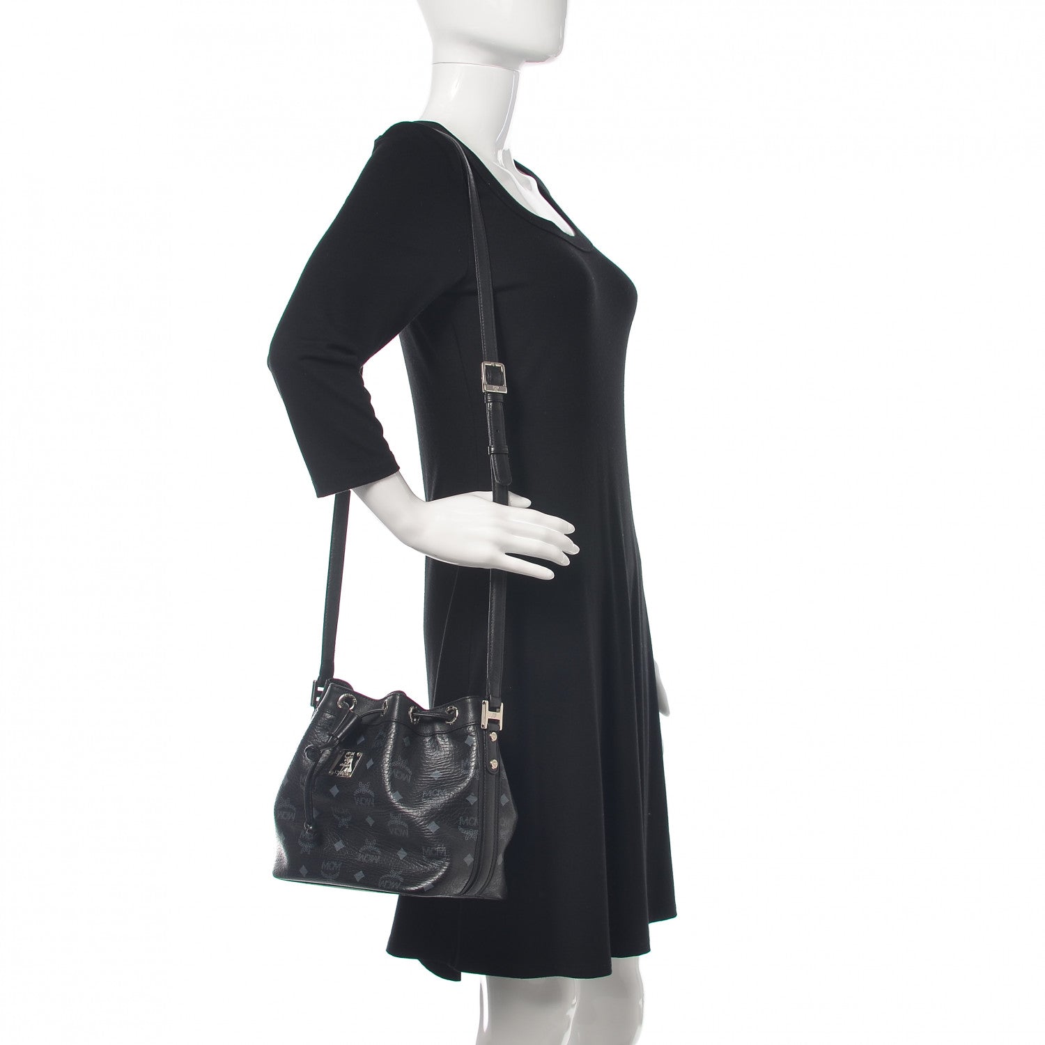 MCM Visetos Essential Drawstring Bucket Bag Black 2 of 16