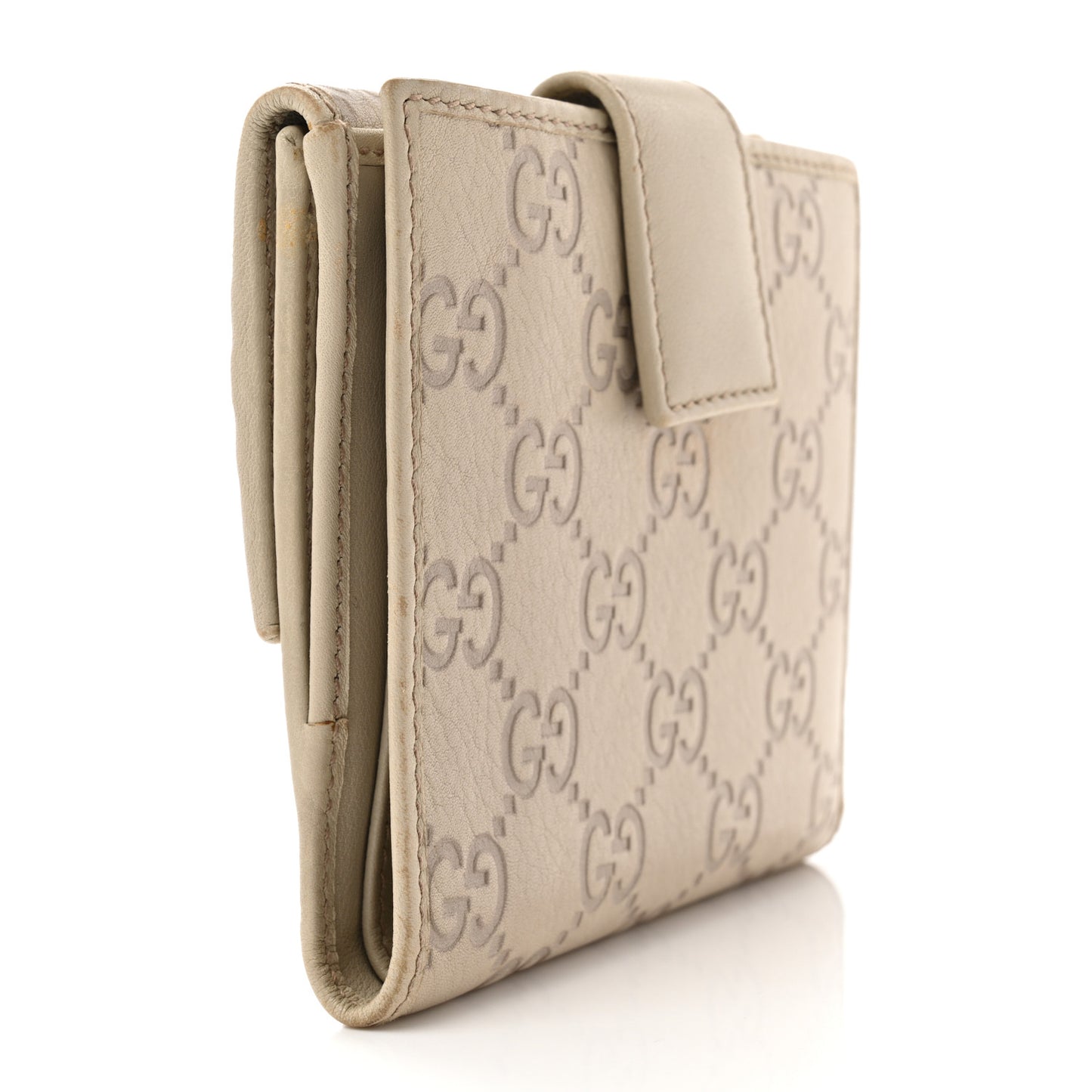 Guccissima Princy French Flap Wallet Off White