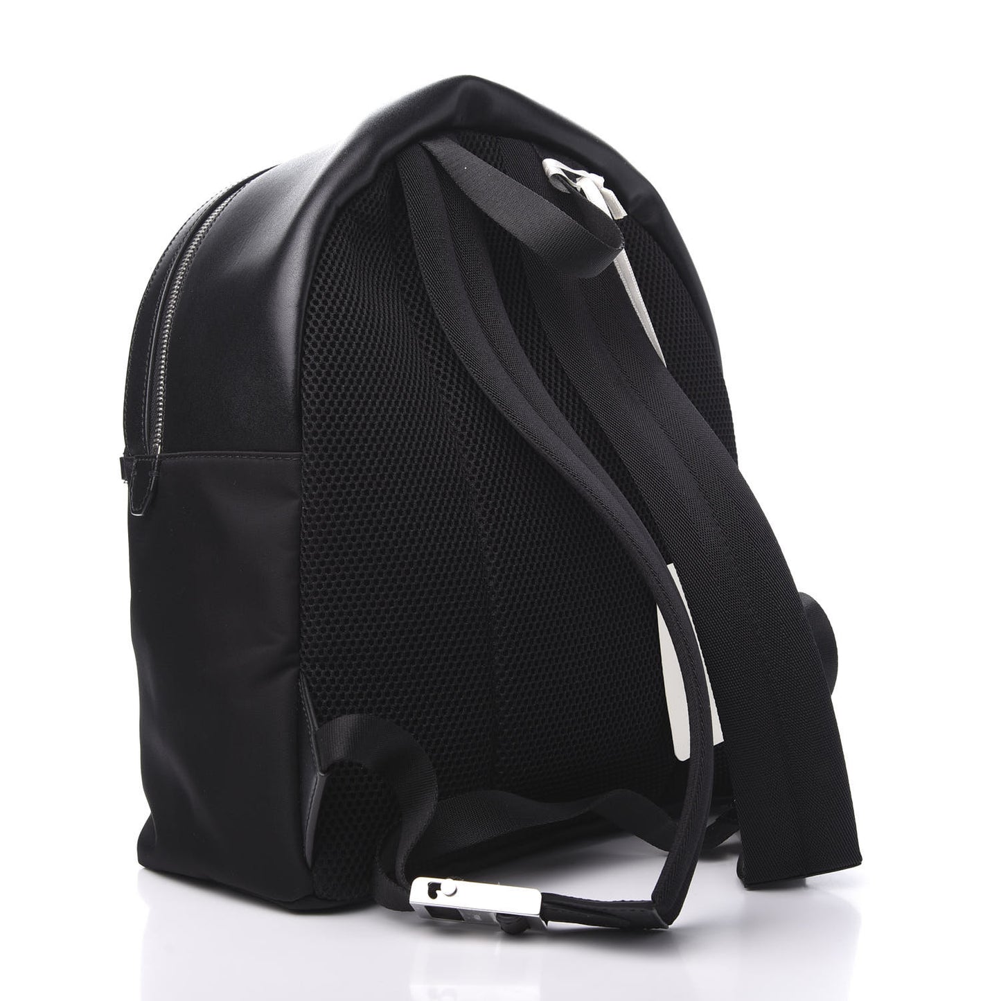 Vitello Nylon Studded Backpack Black