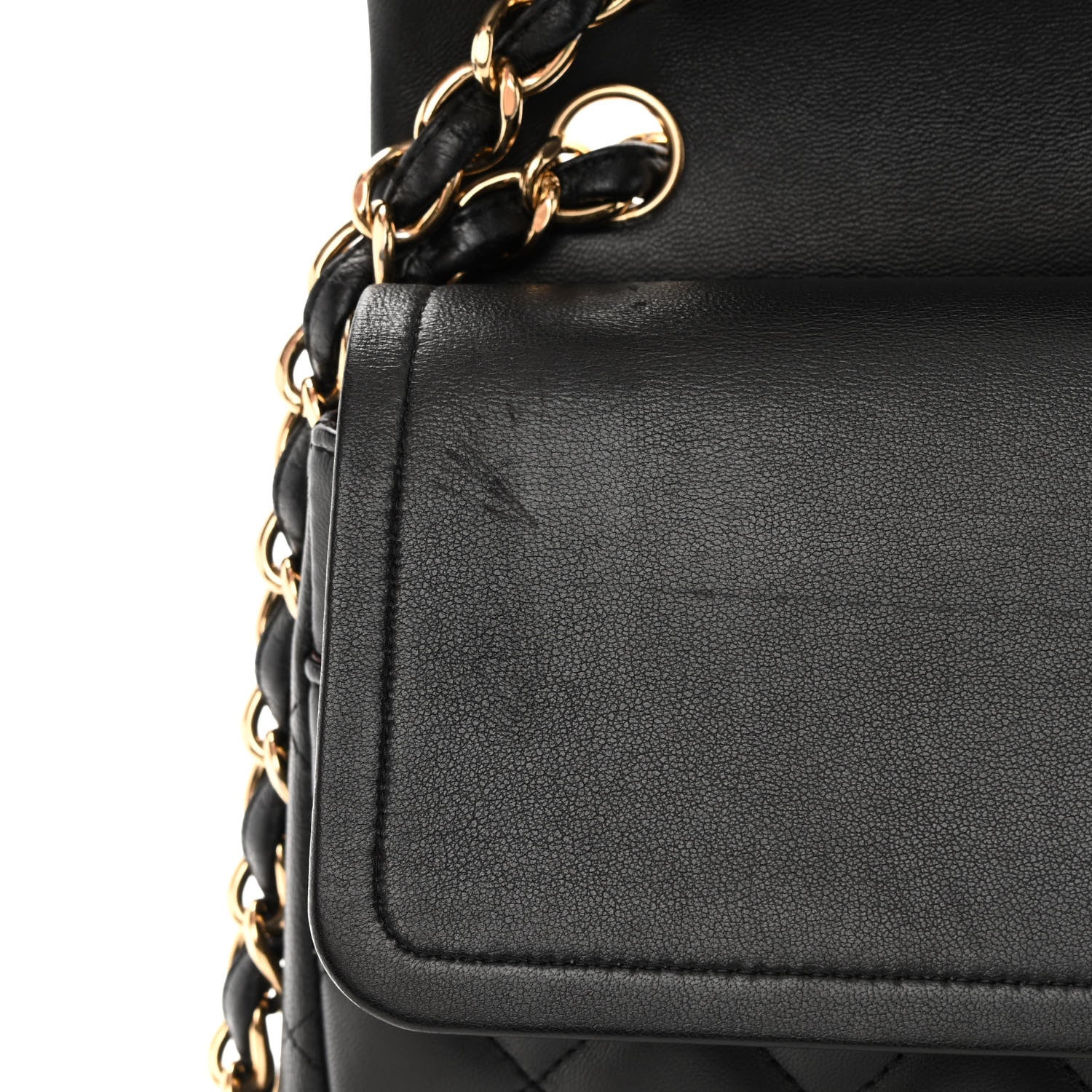 Chanel Lambskin Quilted Jumbo Double Flap Black 12 of 21