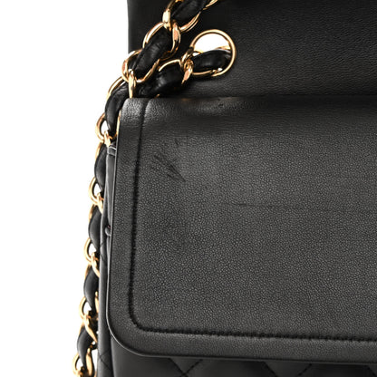 Chanel Lambskin Quilted Jumbo Double Flap Black 12 of 21