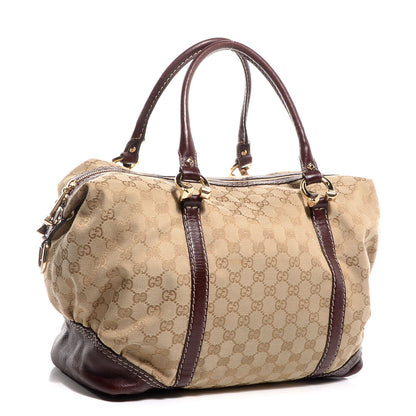 Gucci Monogram Horsebit Nail Medium Boston Brown 3 of 7