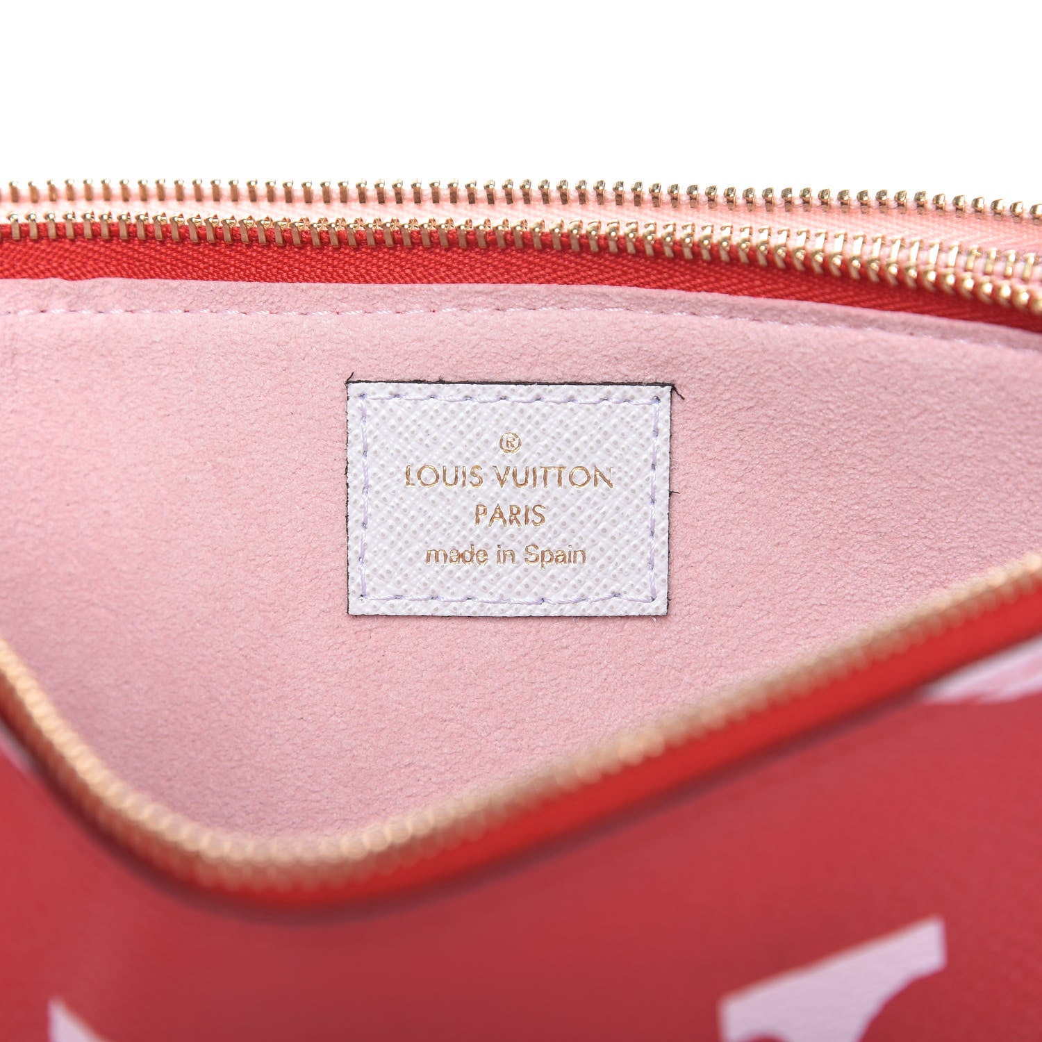 Louis Vuitton Monogram Giant Double Zip Pochette Rouge 8 of 10
