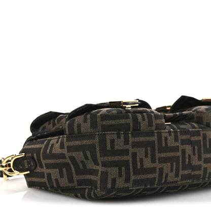 Fendi Fabric Jacquard FF 1974 Multipocket Baguette Tobacco Moro 9 of 14