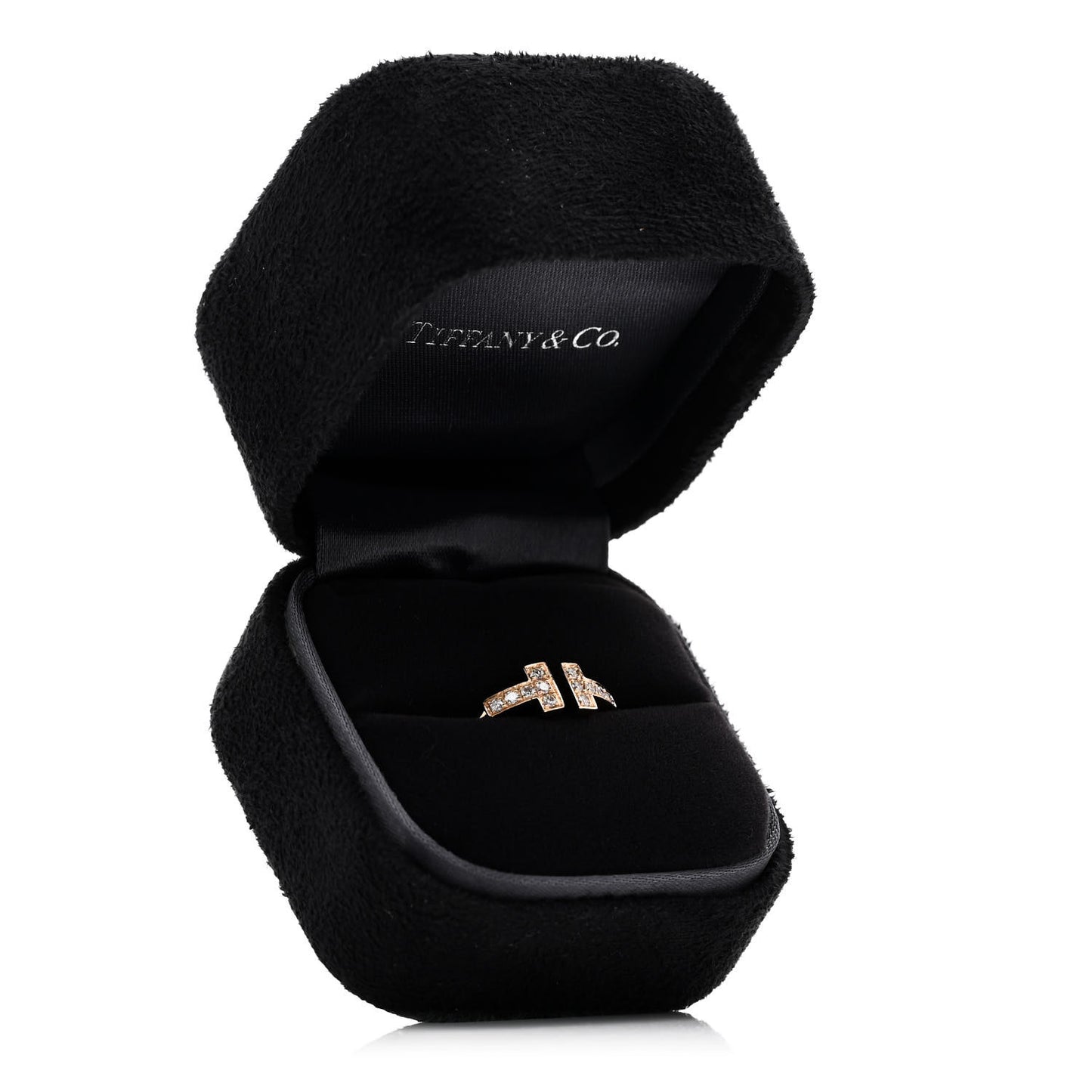 18K Rose Gold Diamond T Wire Ring 49 5