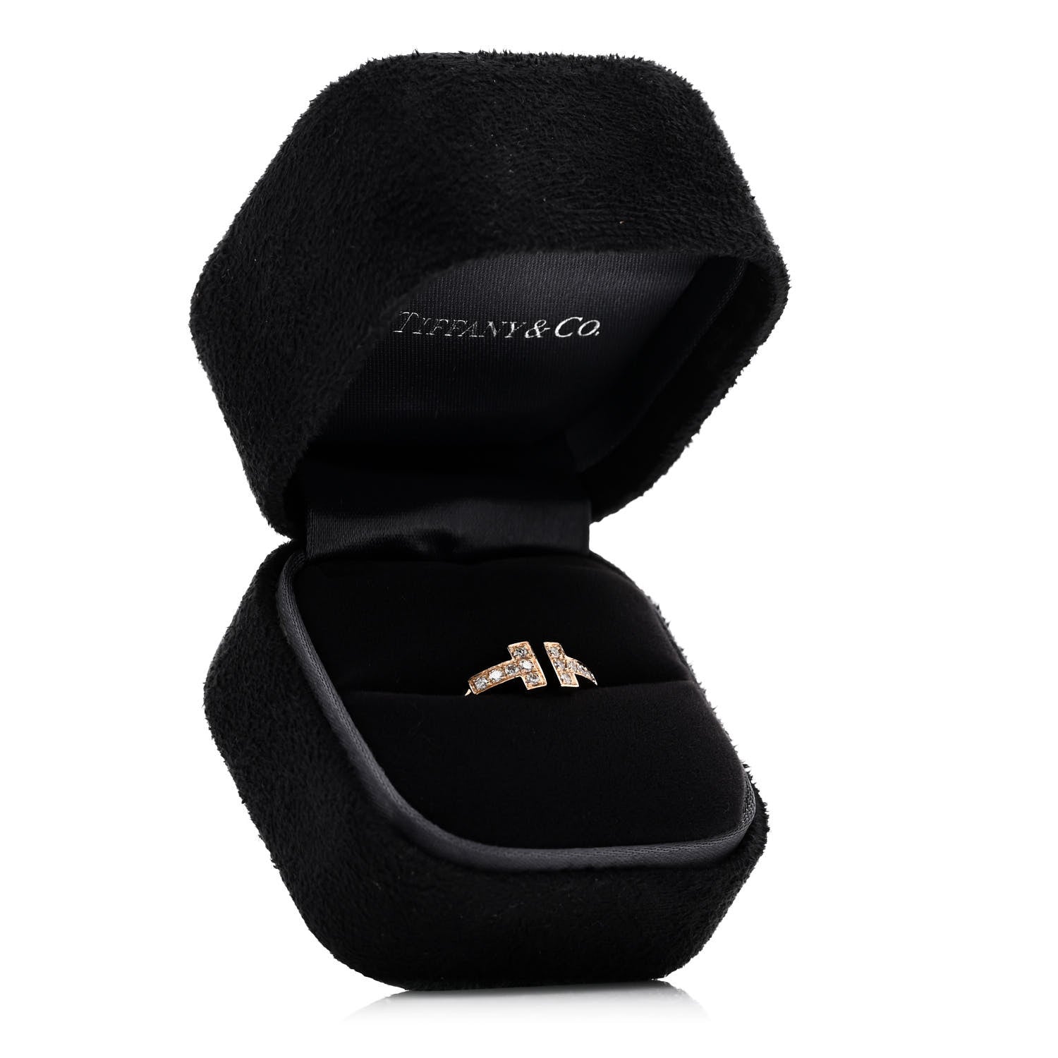 Tiffany 18K Rose Gold Diamond T Wire Ring 49 5 3 of 5