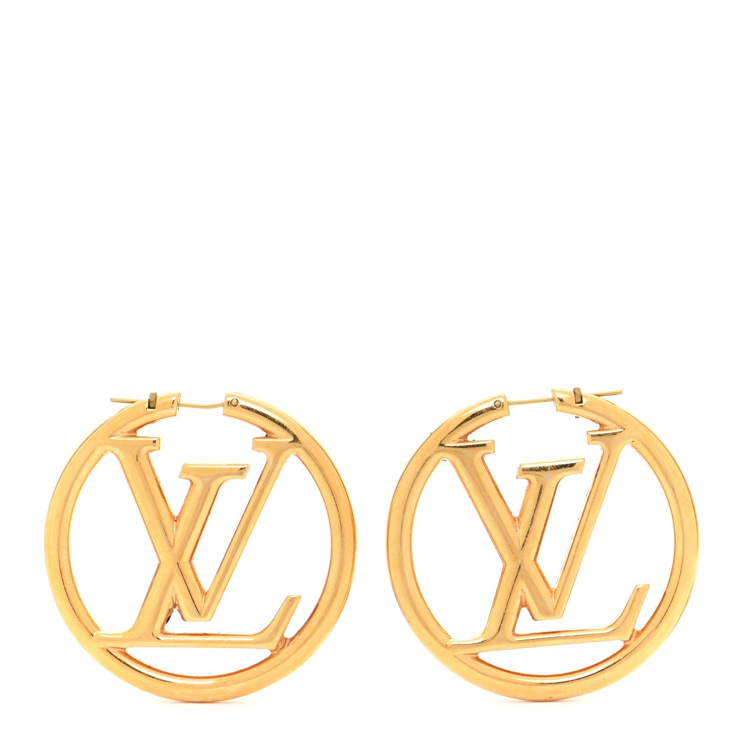 Louis Vuitton Metal Louise Hoop Earrings Gold 1 of 7