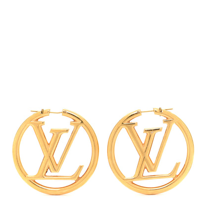 Louis Vuitton Metal Louise Hoop Earrings Gold 1 of 7
