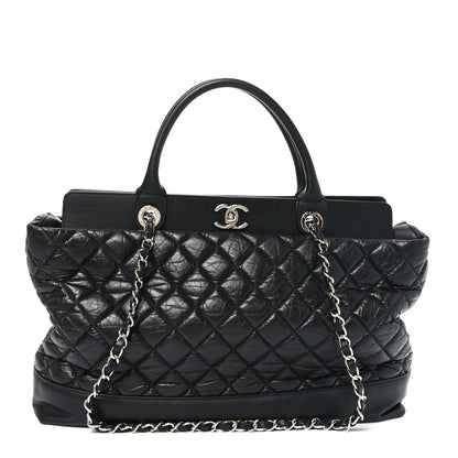 Chanel Aged Calfskin Quilted Be CC Tote Black 1 of 12