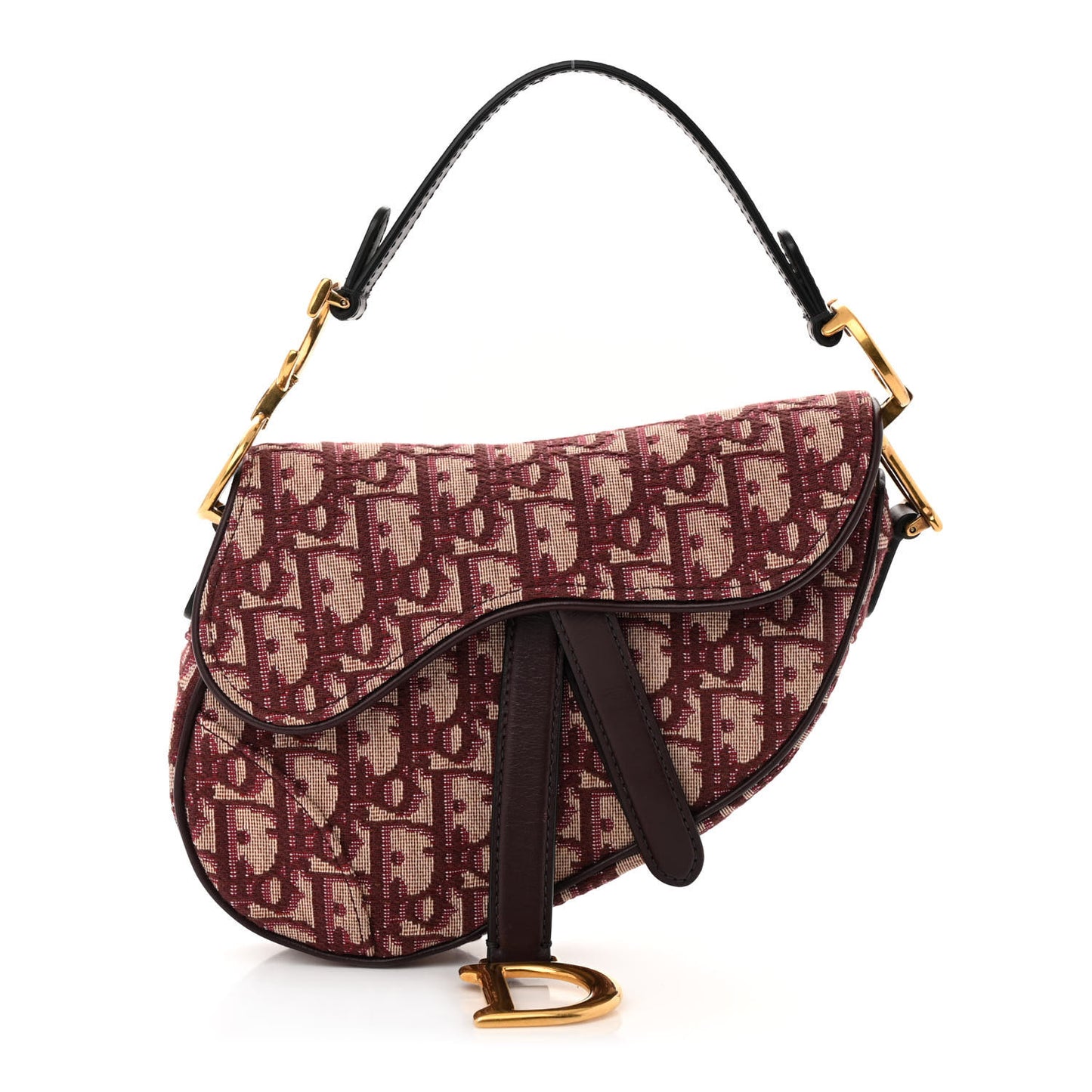 Oblique Mini Saddle Bag Burgundy