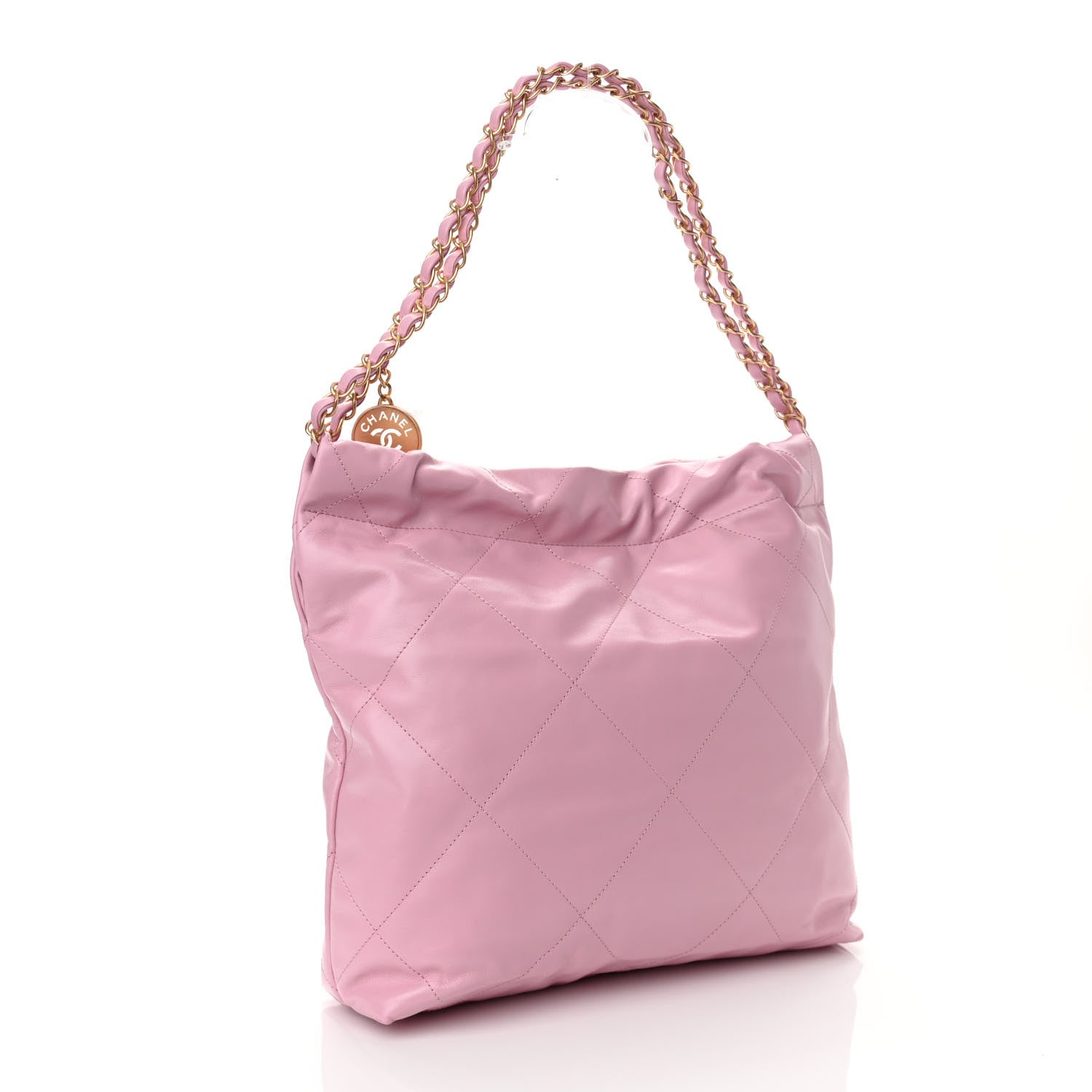 Chanel Shiny Calfskin Quilted Small Chanel 22 Pink 3 of 10