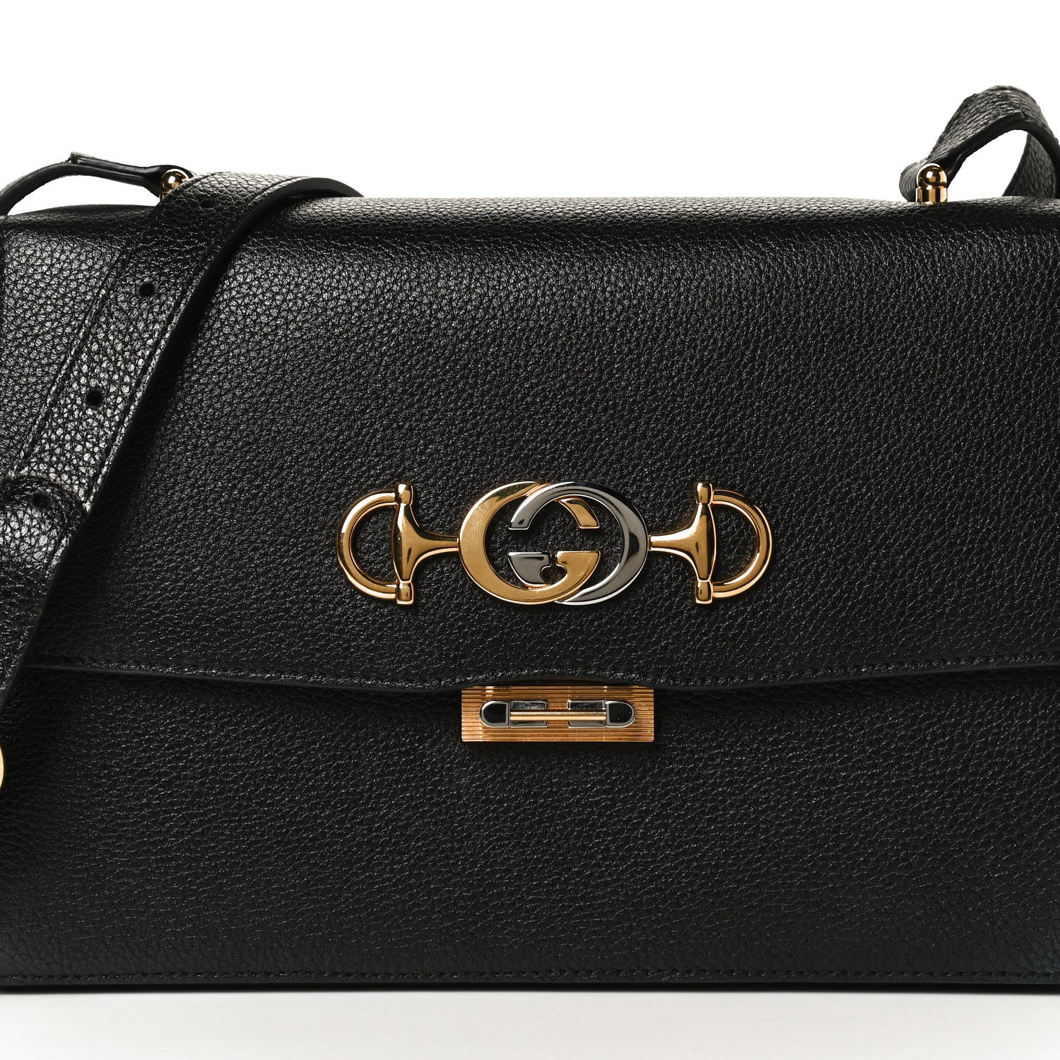 Gucci Grainy Calfskin Small Zumi Shoulder Bag Black 13 of 13