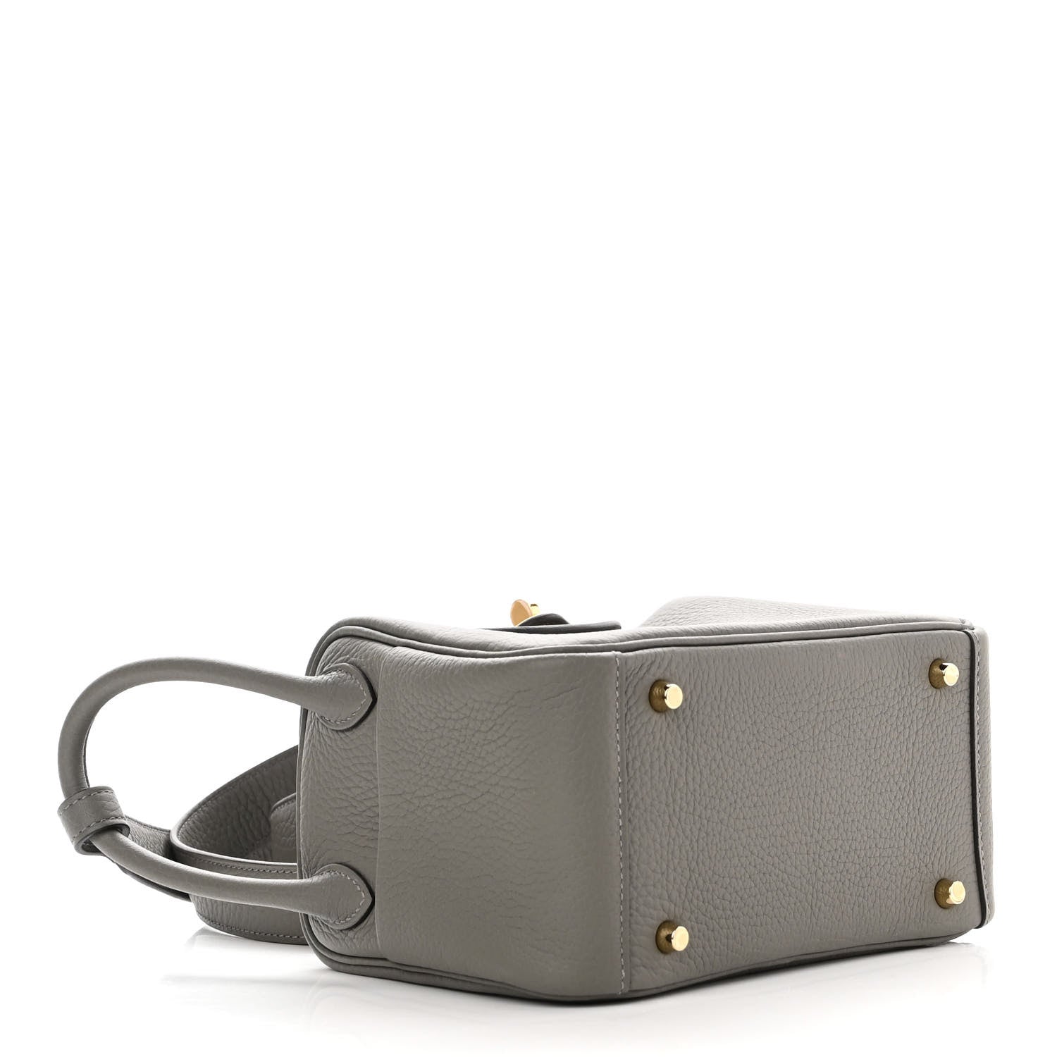 Hermes Taurillon Clemence Mini Lindy 20 Gris Meyer 4 of 11