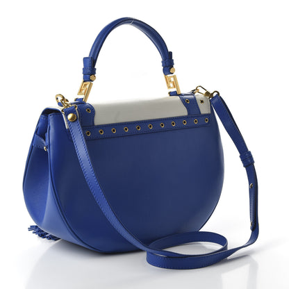 Versace Calfskin Vanitas Crossbody Bag Blue White 3 of 10