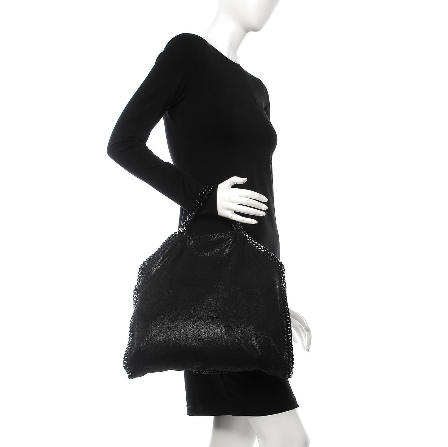 Shaggy Deer Falabella Fold Over Tote Black
