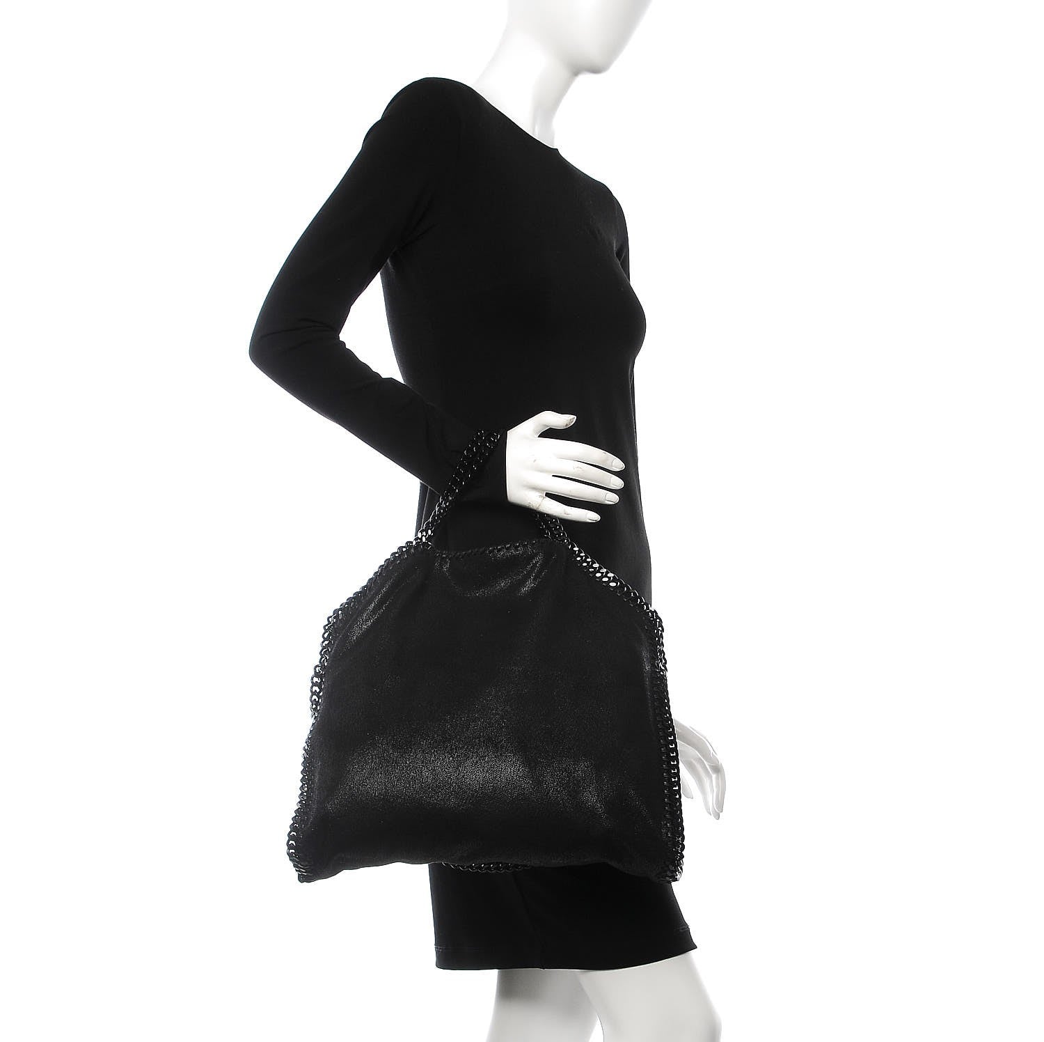 Stella McCartney Shaggy Deer Falabella Fold Over Tote Black 2 of 8